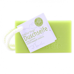 Duschseife mit Schafmilch eckig 120g hängend mit Kordel