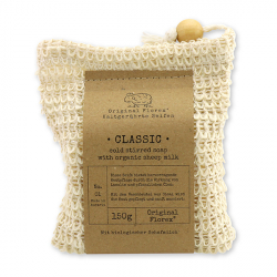 150g Kaltgerührte Schafmilchseife im Waschbeutel aus Sisal "Pure Soaps"