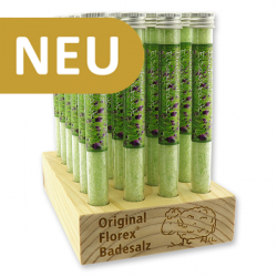 Aufsteller befüllt mit Badesalz