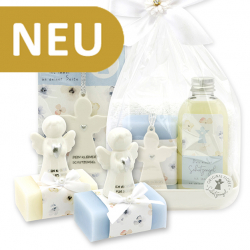 Schutzengel mit Herz - blau