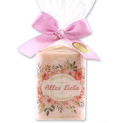 Sheep milk soap 100g in a cellophane bag "Alles Liebe", Wild rose 