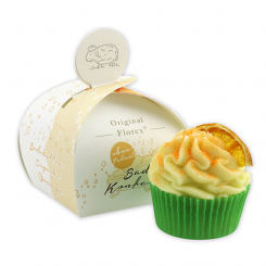 XL Bath butter cupcake with sheep milk 90g, Orange Slice/Orange, packed in a paper box 