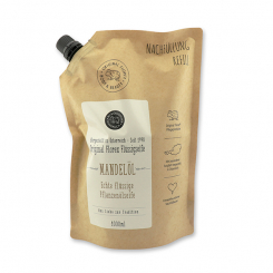 Liquid vegetable oil soap with sheepmilk 1l in a refill-bag  "Love for tradition", Almond oil 