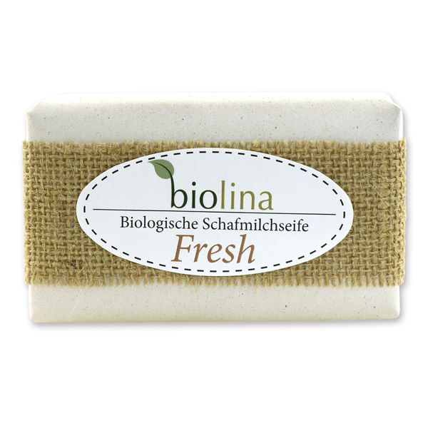 Biolina sheep milk 200g packed in a creme paper with a ribbon, Fresh 