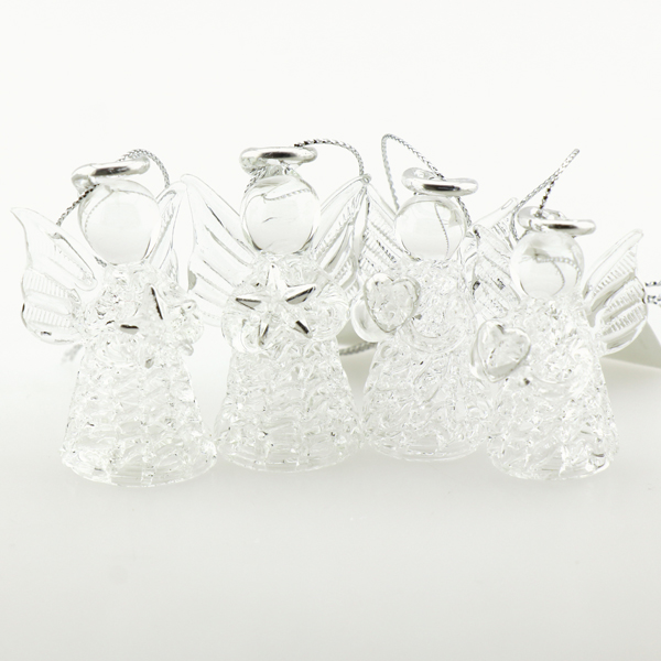 Glasengel silber sortiert 3,5cm x 6cm 