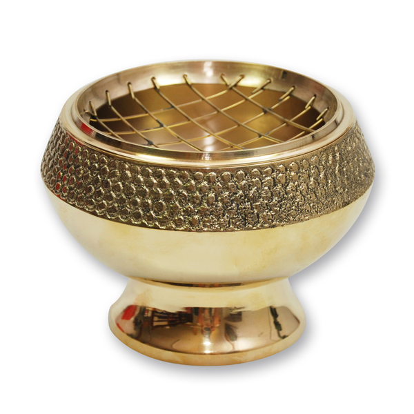Incense vessel 10x10cm brass, for a charcoal 
