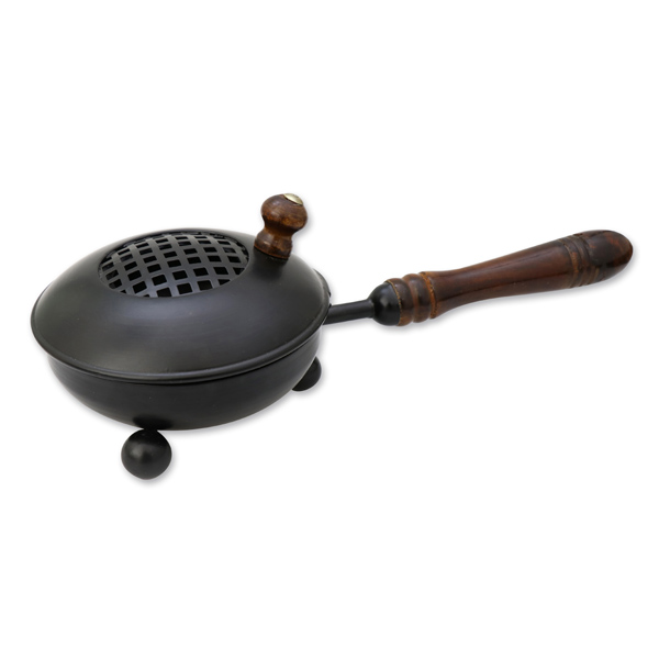 Incense pan with wooden handle 8cm, for a charcoal 