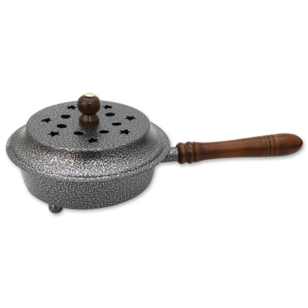 Incense pan with wooden handle 13cm, for a charcoal 