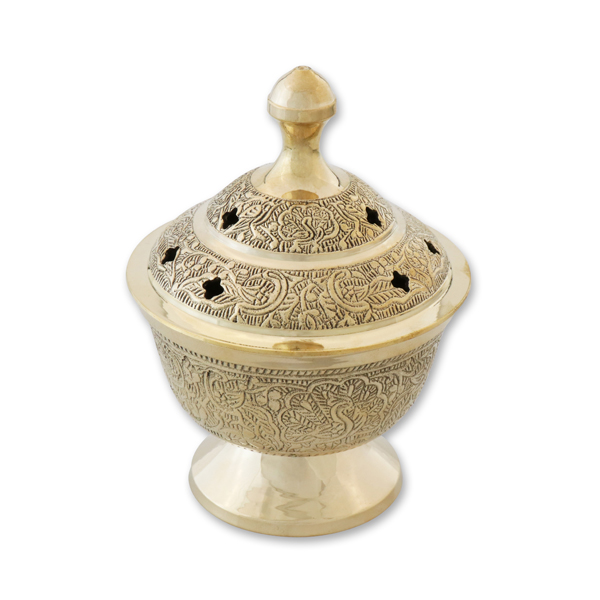 Incense vessel 8cm brass, for a charcoal 