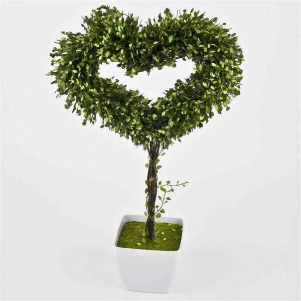 Herz im Topf Buchsbaum grün 54x30x9cm 