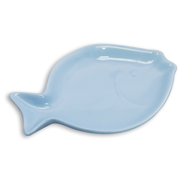 Seifenschale Keramik Fischform hellblau 2te-Wahl-Artikel 