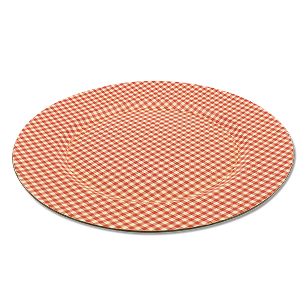 Deco plate red checked 33cm 