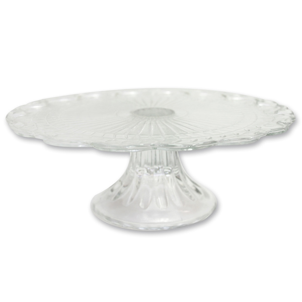 glass cake plate wavy, Ø23cm 