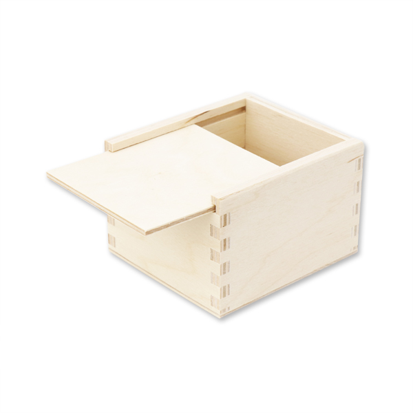 Wooden box with a sliding lid 