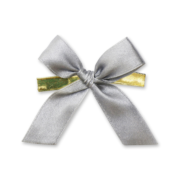 Satined bow 16mm, silver 