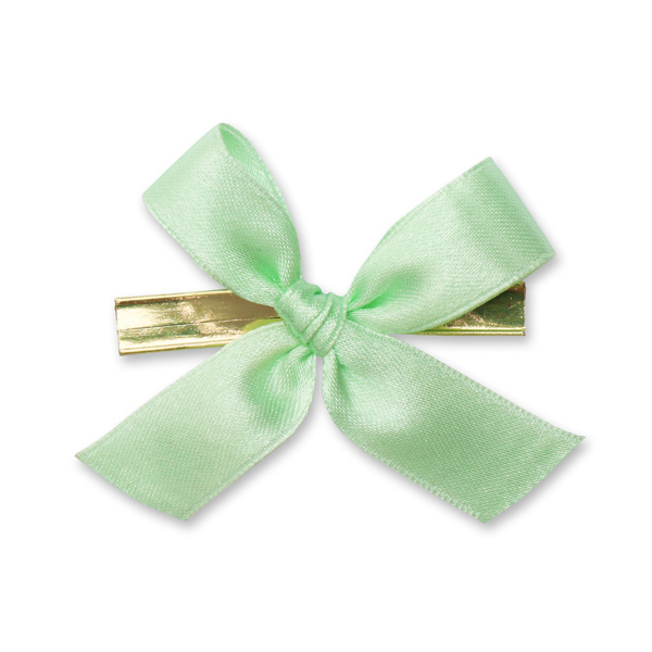 Satined bow 16mm, pastel green 