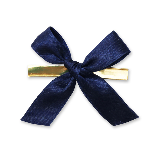 Satined bow 16mm, dark blue 