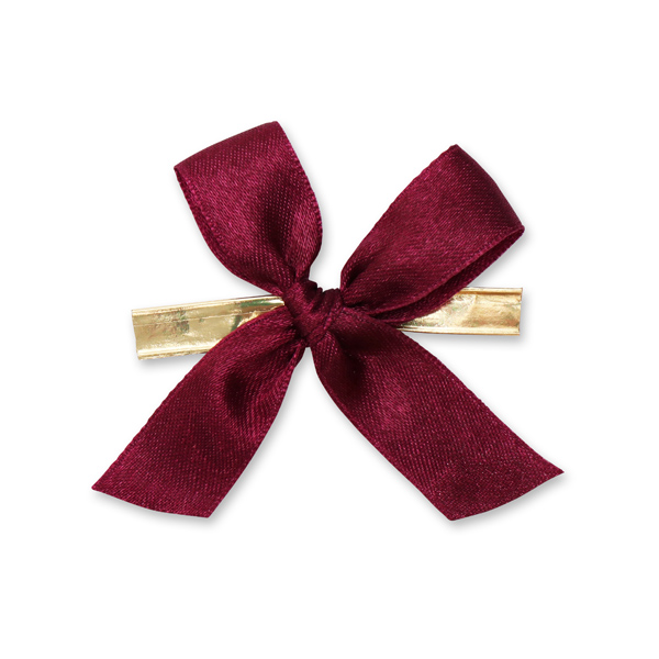 Satined bow 15mm, bordeaux, handknotted 