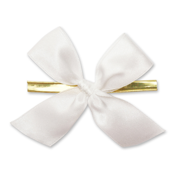 Satined bow 25mm, white 