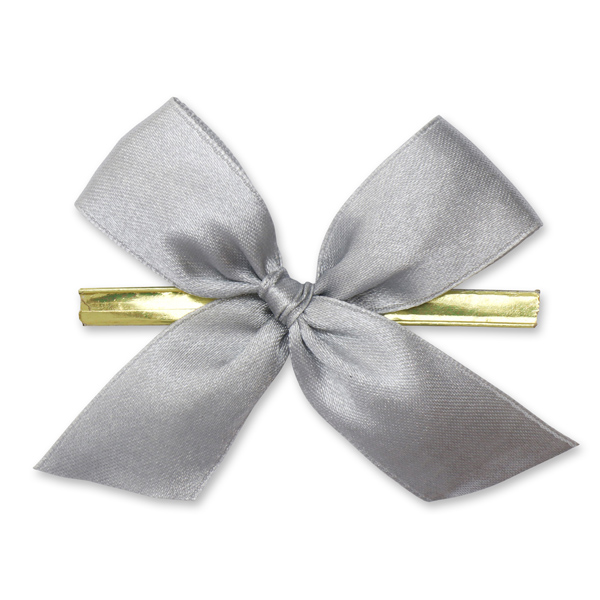 Satined bow 25mm, silver 
