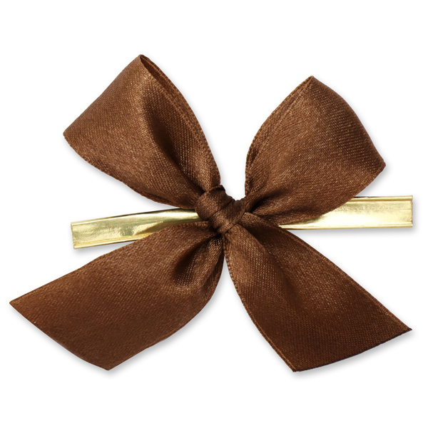 Satined bow 25mm, brown 