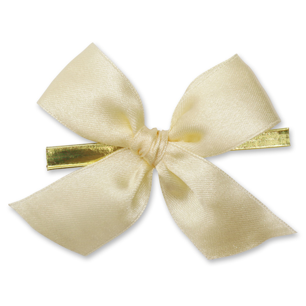Satined bow 25mm, beige, handknotted 
