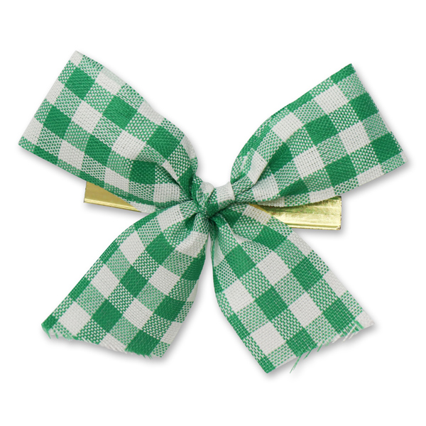 Satined bow 25mm, green-checkered 