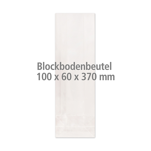 Cellophan-Blockbodenbeutel 100x60x370mm (100 Stück) 