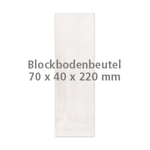 Cellophan-Blockbodenbeutel 70x40x220mm (100 Stück) 