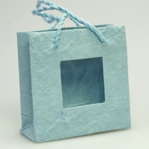 Paper bag 8x3x8cm, light blue 