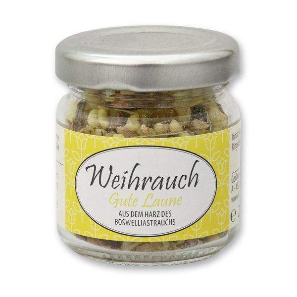 Incense mix 25g in a glass jar, "Gute Laune" 