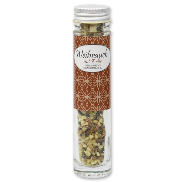 Incense mix 35g in a high glass jar, Incense with swiss pine 