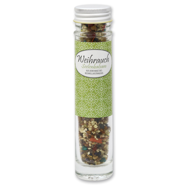 Incense mix 35g in a high glass jar, "Seelenbalsam" 