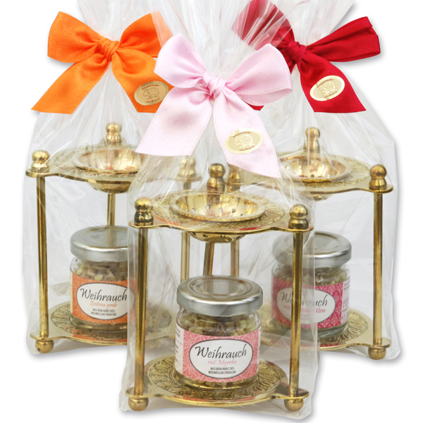 Incense set in a cellophane bag, sorted gold 
