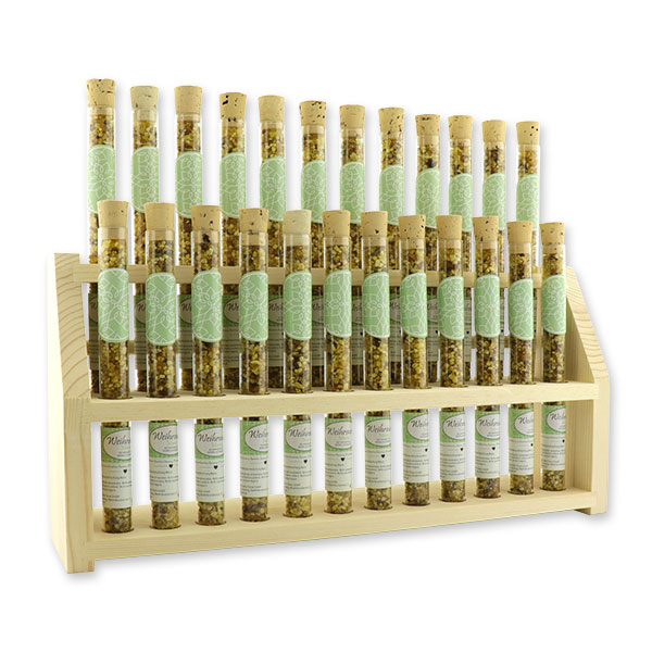 Wooden stand filled with Incense mix 18g in a vial, "Maria" 