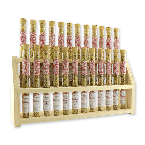 Wooden stand filled with Incense mix 18g in a vial, "Reinigung" 