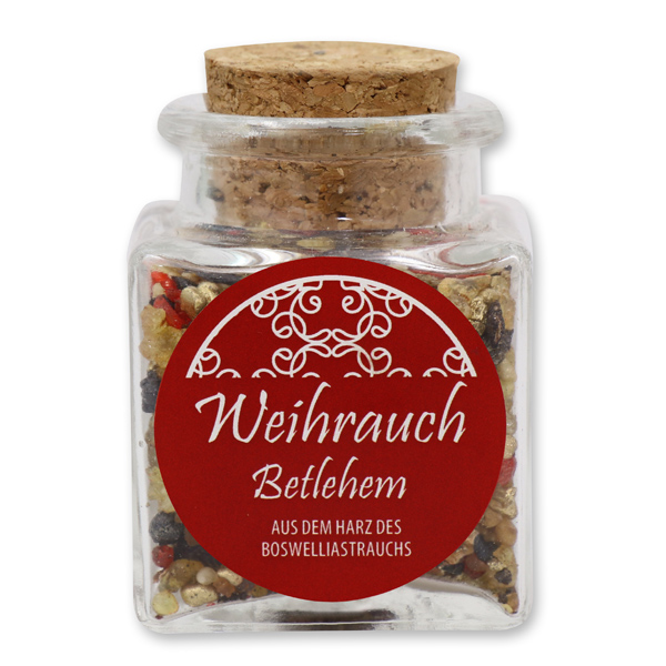 Incense mix 30g in a square glass jar with a plug cork, "Betlehem" 