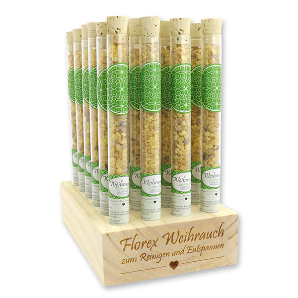 Wooden stand filled with incense 18g in a vial, "Eritrea" 
