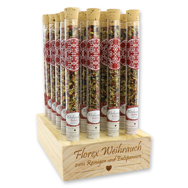 Wooden stand filled with incense mix 18g in a vial, "Betlehem" 