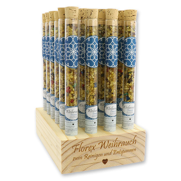 Wooden stand filled with incense mix 18g in a vial, "Oriental" 