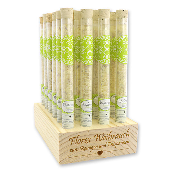 Wooden stand filled with incense mix 18g in a vial, "Cathedral" 