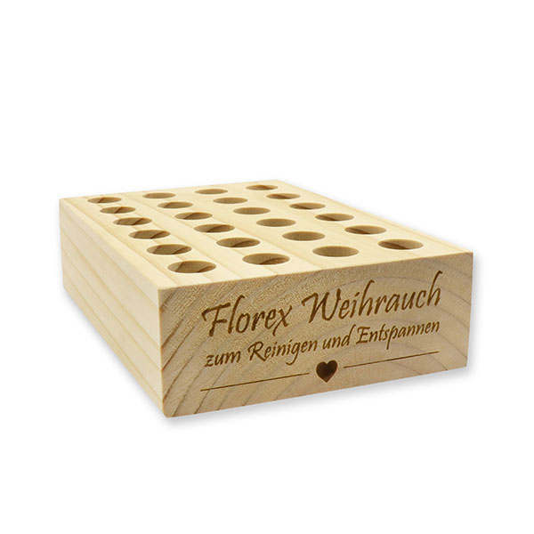 Wooden stand display with laser engraving, for incense 18g 