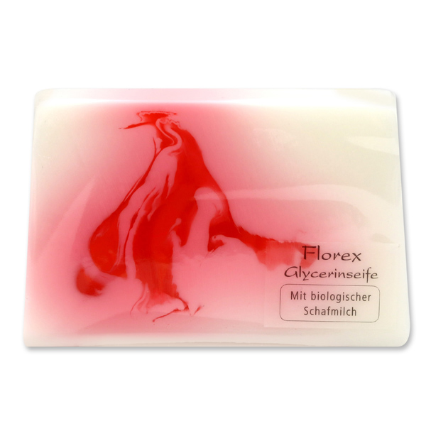 Handmade glycerin-soap 90g in cello, red rose 