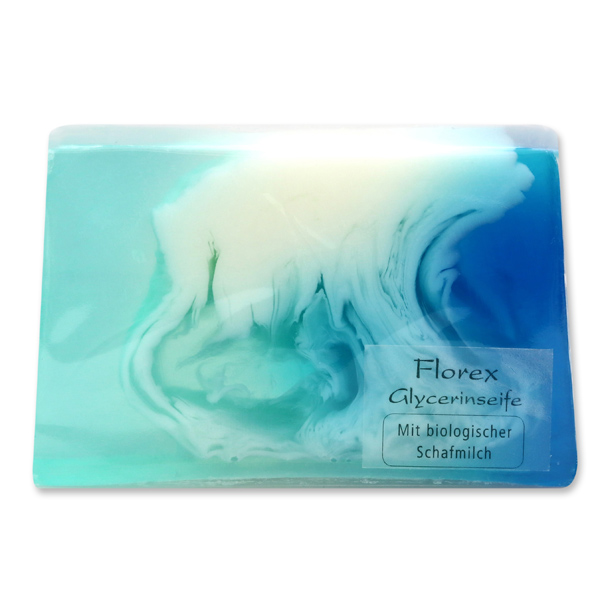 Handmade glycerin-soap 90g in cello, blue diamond 