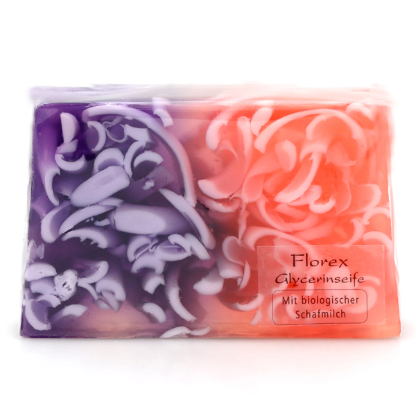 Handmade glycerin-soap 90g in cello, lilac 