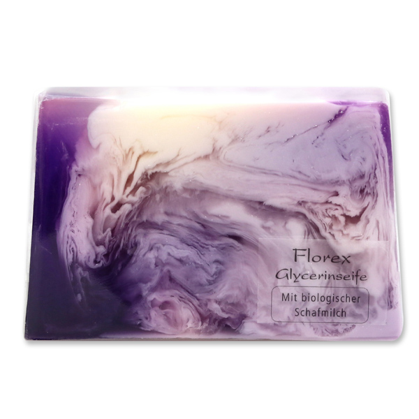 Handmade glycerin-soap 90g in cello, blueberry-blackberry 