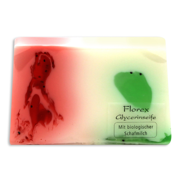 Handmade glycerin-soap 90g in cello, kiwi-strawberry 