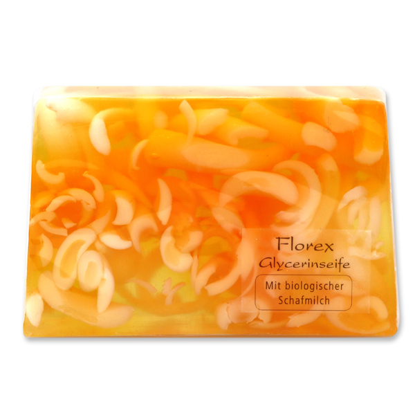 Handmade glycerin-soap 90g in cello, mandarin 