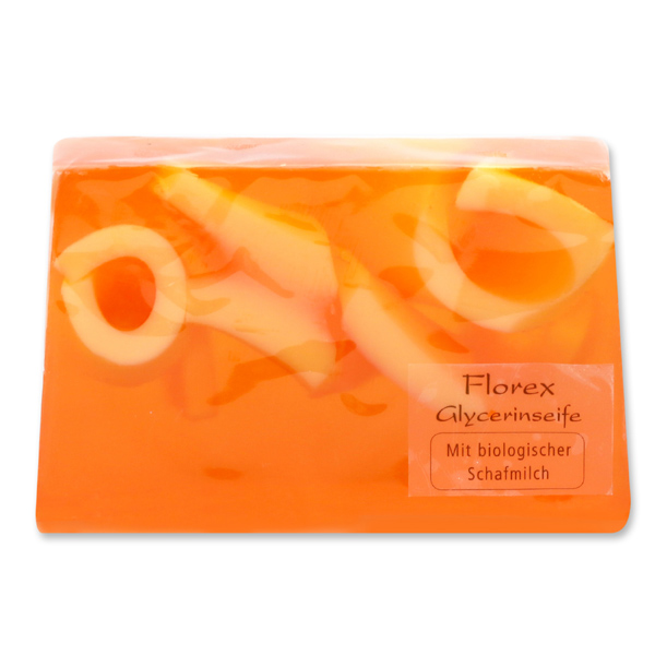 Handmade glycerin-soap 90g in cello, orange 