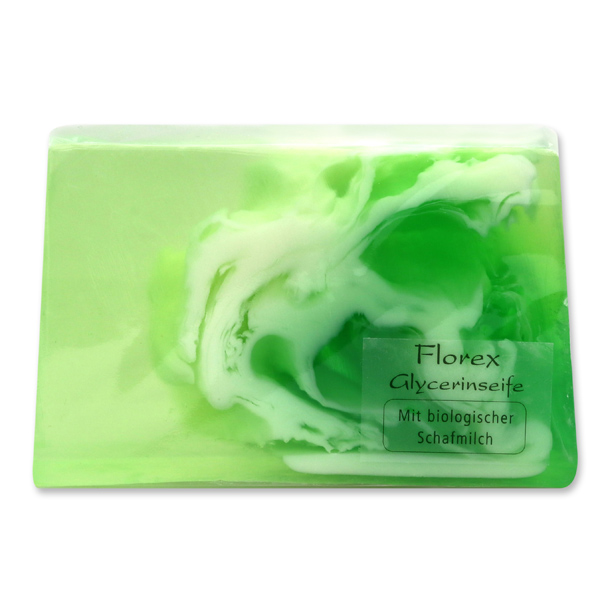 Handmade glycerin-soap 90g in cello, orchid green 